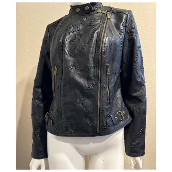 RALPH LAUREN TOOLED LEATHER MOTO JACKET SIZE 10 NWT - Picture 6 of 16